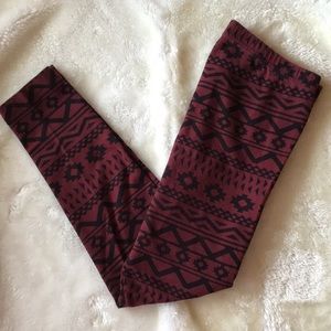 Maroon and Black S legging